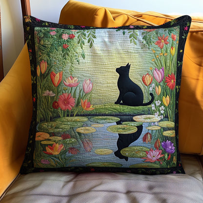 Cat By The Pond WJ3010033CL Quilt Pillow Case