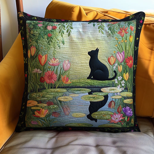 Cat By The Pond WJ3010033CL Quilt Pillow Case