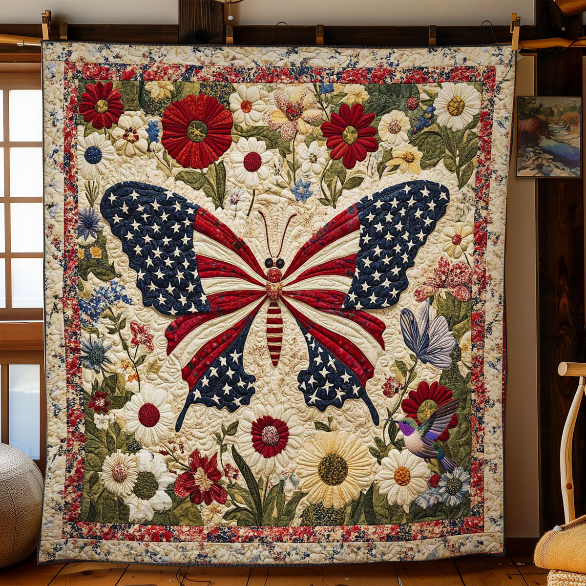 American Bloom Butterfly WN2711020CL Quilt