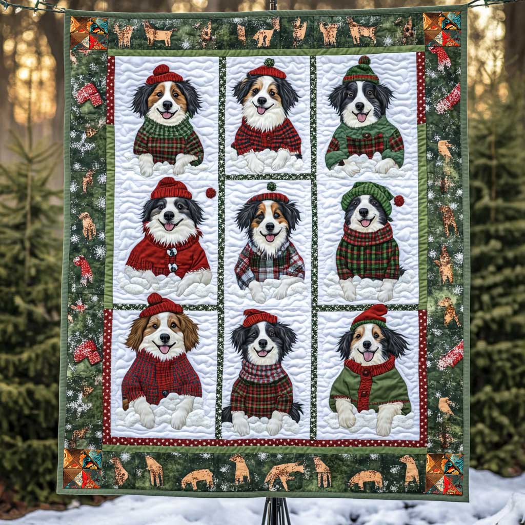 Border Collie Christmas Gift WP0810006CL Quilt