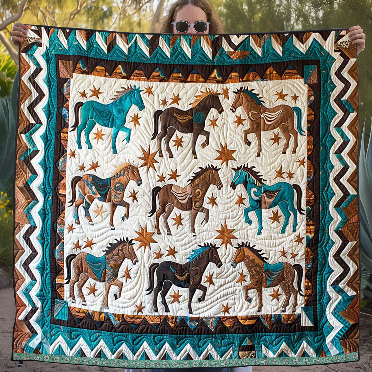 Horse Native American WJ2309015CL Quilt