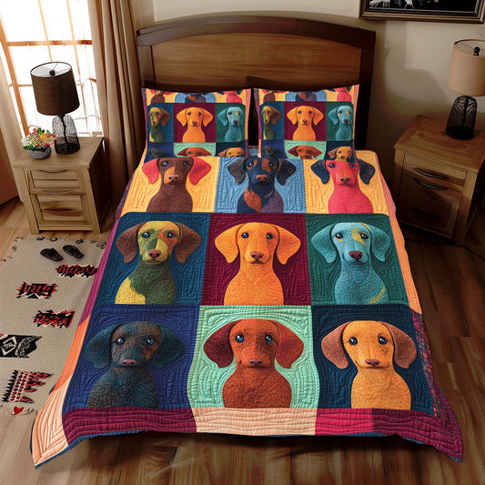 Dachshund Patchwork WX0912034CL Duvet Cover Set