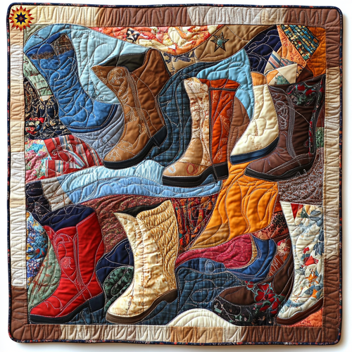 Cowboy Boots Abstract WY1411034CL Quilt