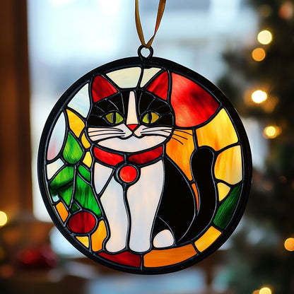 Christmas Cat WJ3110034CL Suncatcher