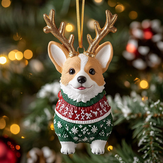 Merry Corgi Glow WN1410033CL Christmas Ornament