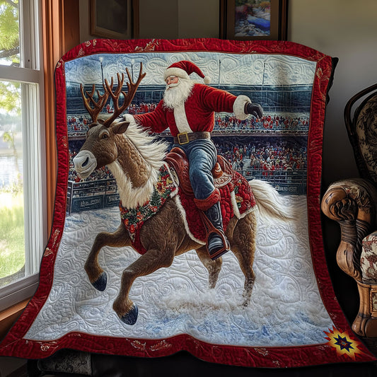 Santa Riding Reindeer WY0712045CL Quilt