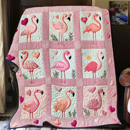 Flamingo Heart WY1801068CL Quilt