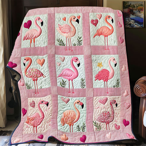 Flamingo Heart WY1801068CL Quilt
