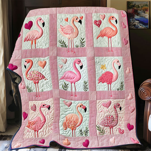 Flamingo Heart WY1801068CL Quilt