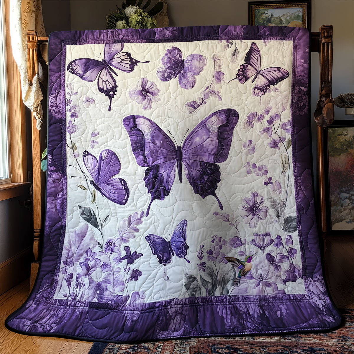 Purple Butterfly WY2011048CL Quilt