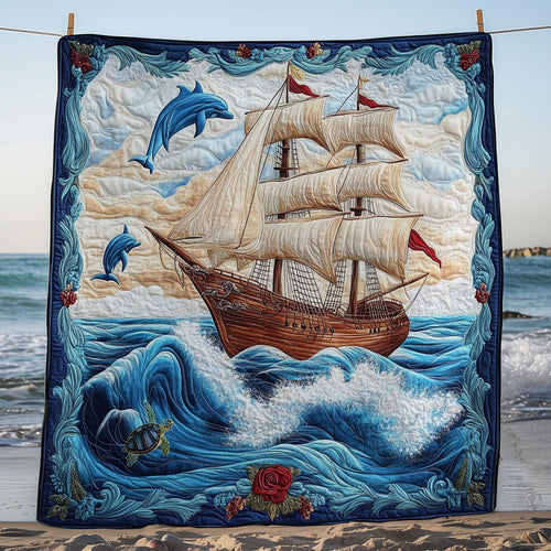 Sailboat And Dolphin WY0912029CL Quilt