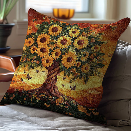 Sunflower Tree Of Life WY2701050CL Quilt Pillow Case