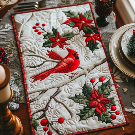 Red Cardinal XR1909006CL Quilted Table Runner