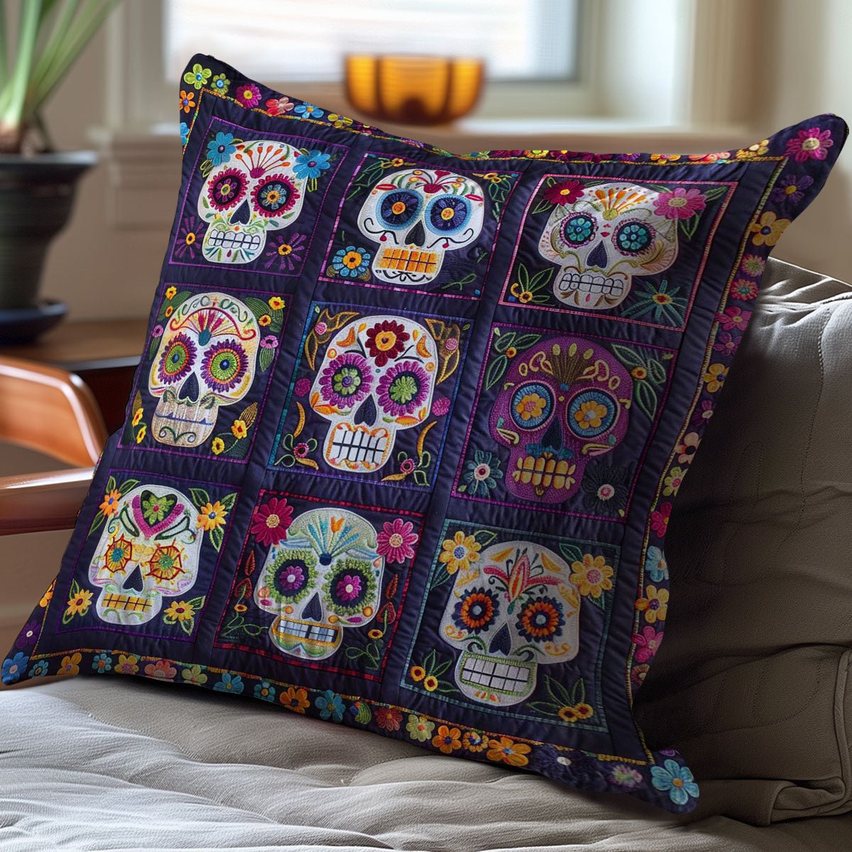 Calavera Sugar Skulls WJ2009036CL Quilt Pillow Case