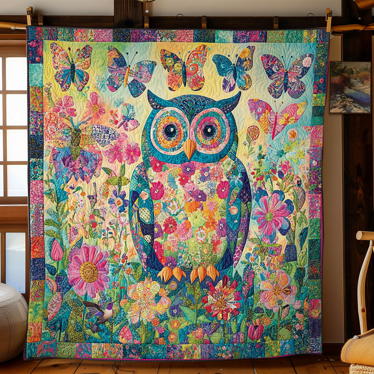 Colorful Owl WY1712007CL Quilt