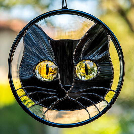 Cat Eyes WU2310050CL Stained Glass Suncatcher