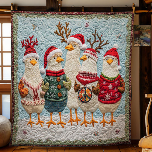 Holiday Chickens WN1411056CL Quilt