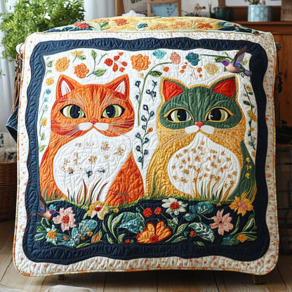 Couple Lucky Flower Cat WP0110006CL Quilt