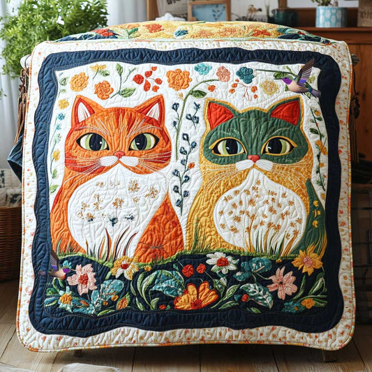 Couple Lucky Flower Cat WP0110006CL Quilt
