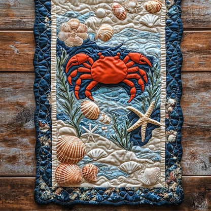 Crab And Seashee WY2802064CL Quilted Table Runner