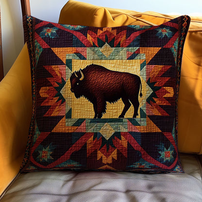 Native American Bison WJ0110033CL Quilt Pillow Case