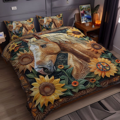 Horse Sunflower Meadow WN0710084CL Duvet Cover Set