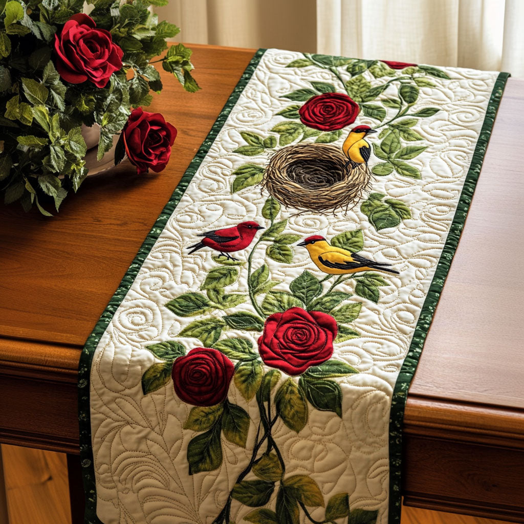 Goldfinches Nesst CP2104035CL Quilted Table Runner