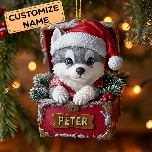 Christmas Husky CW2411005CL Personalized Christmas Ornament