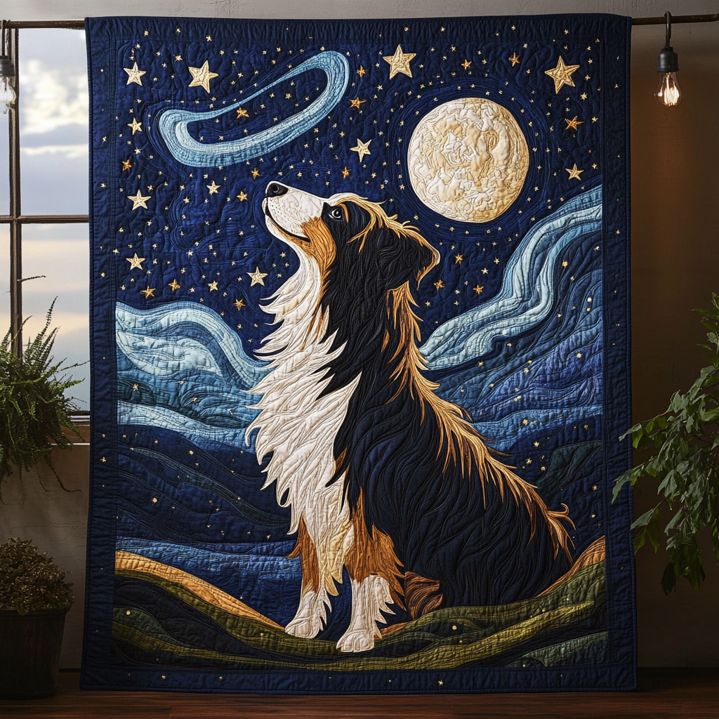 Collie And The Night Sky WN2409035CL Quilt
