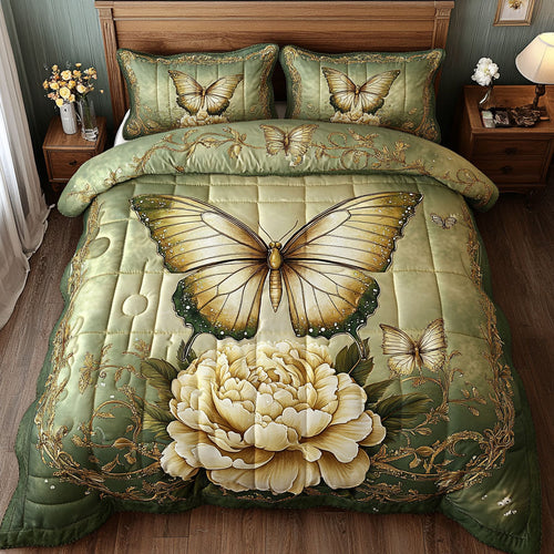 Butterfly Peony Flower WT0703083CL Duvet Cover Set
