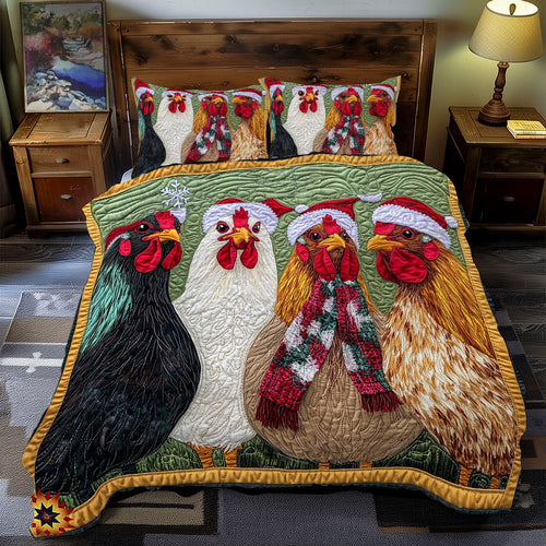 Santa Chicken WY2911122CL Duvet Cover Set