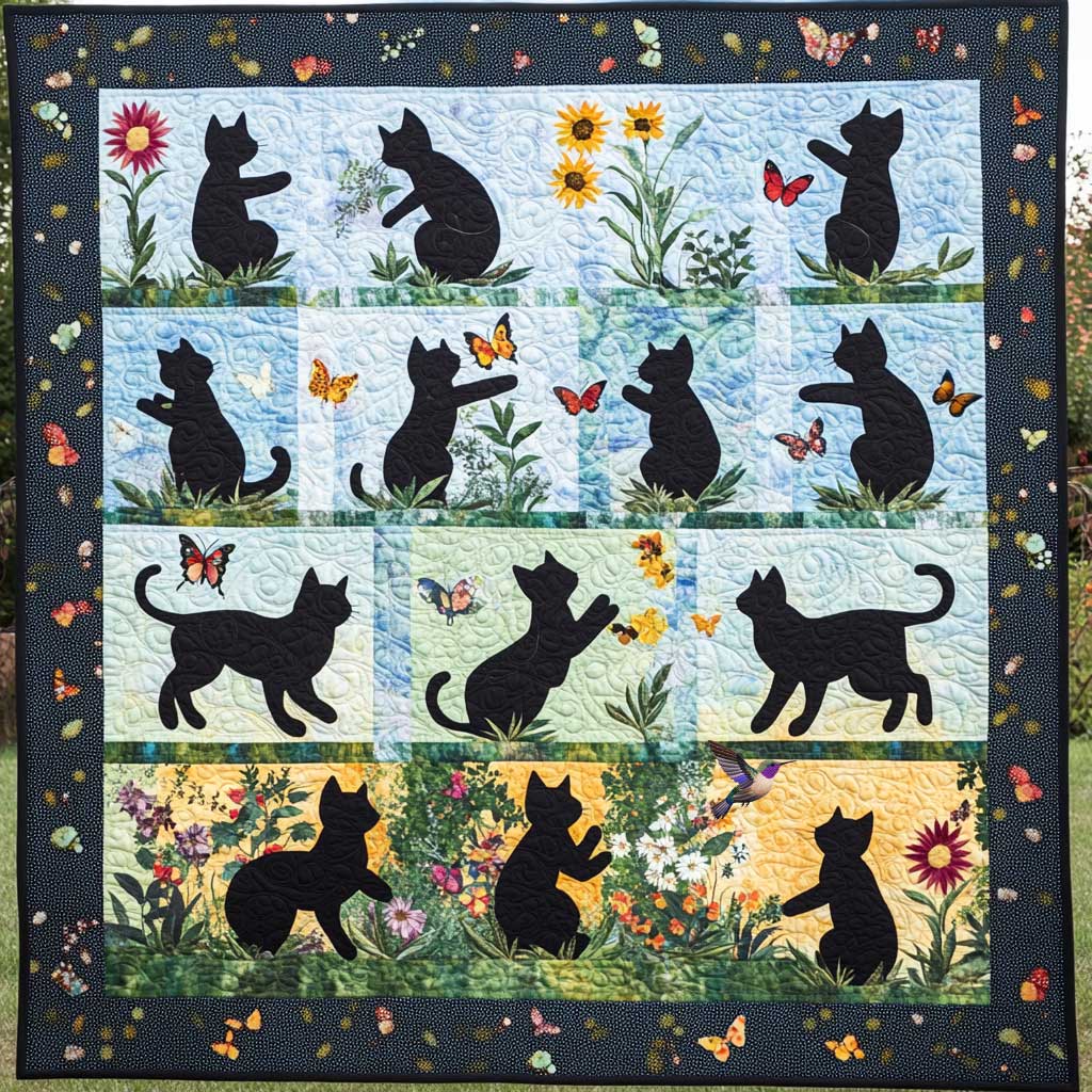 Sunday Silhouette Cat WP0310018CL Quilt