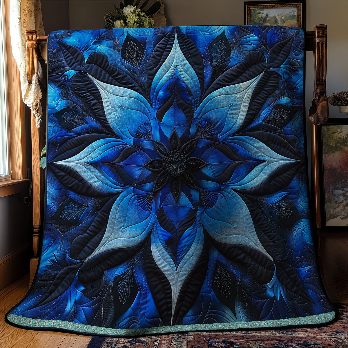 Blue Twilight Petals WN1309006CL Quilt