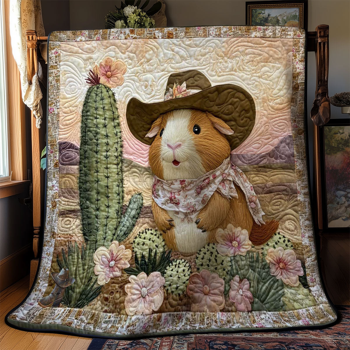 Cowboy Guinea Pig WN3110099CL Quilt