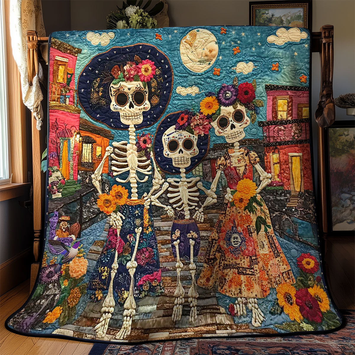 Day Of The Dead Village Fiesta WN2610082CL Quilt
