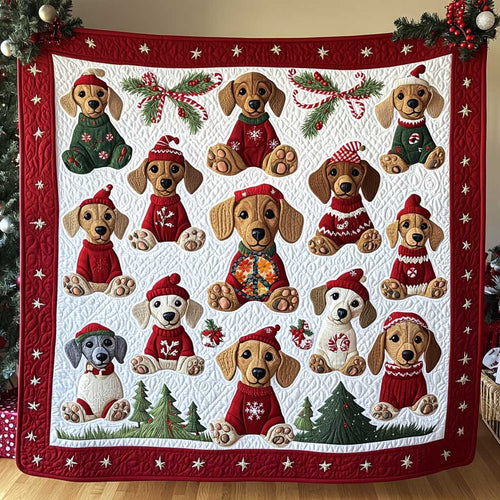 Baby Dachshund Christmas WP0810002CL Quilt