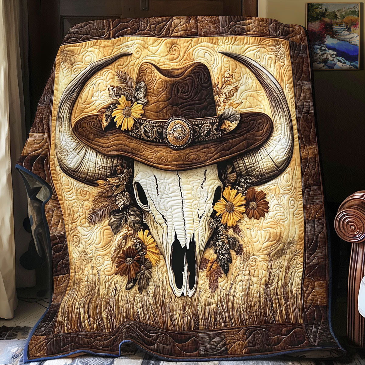 Bull Skull Cowboy WX0602005CL Quilt