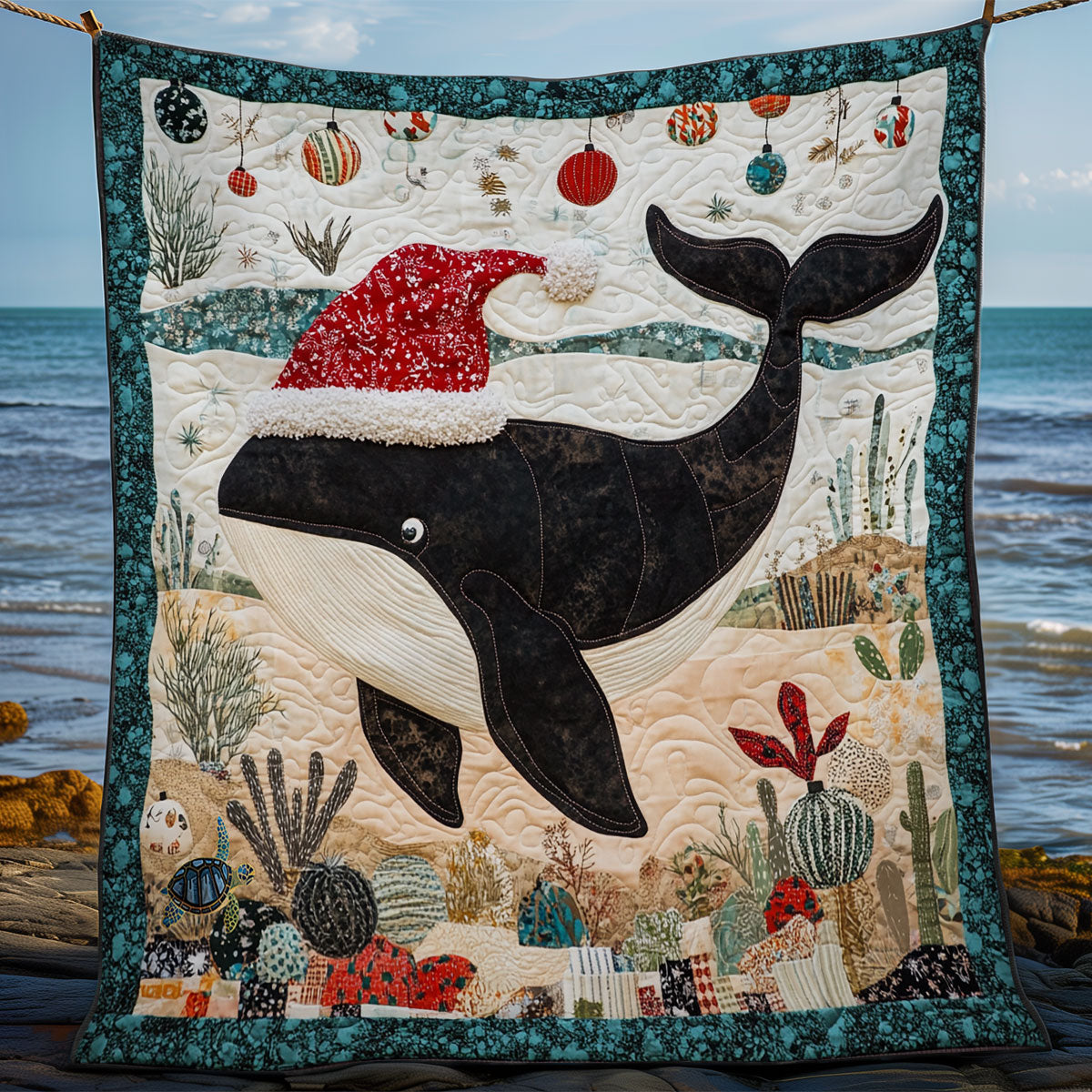 Santa Killer Whale WY1311043CL Quilt