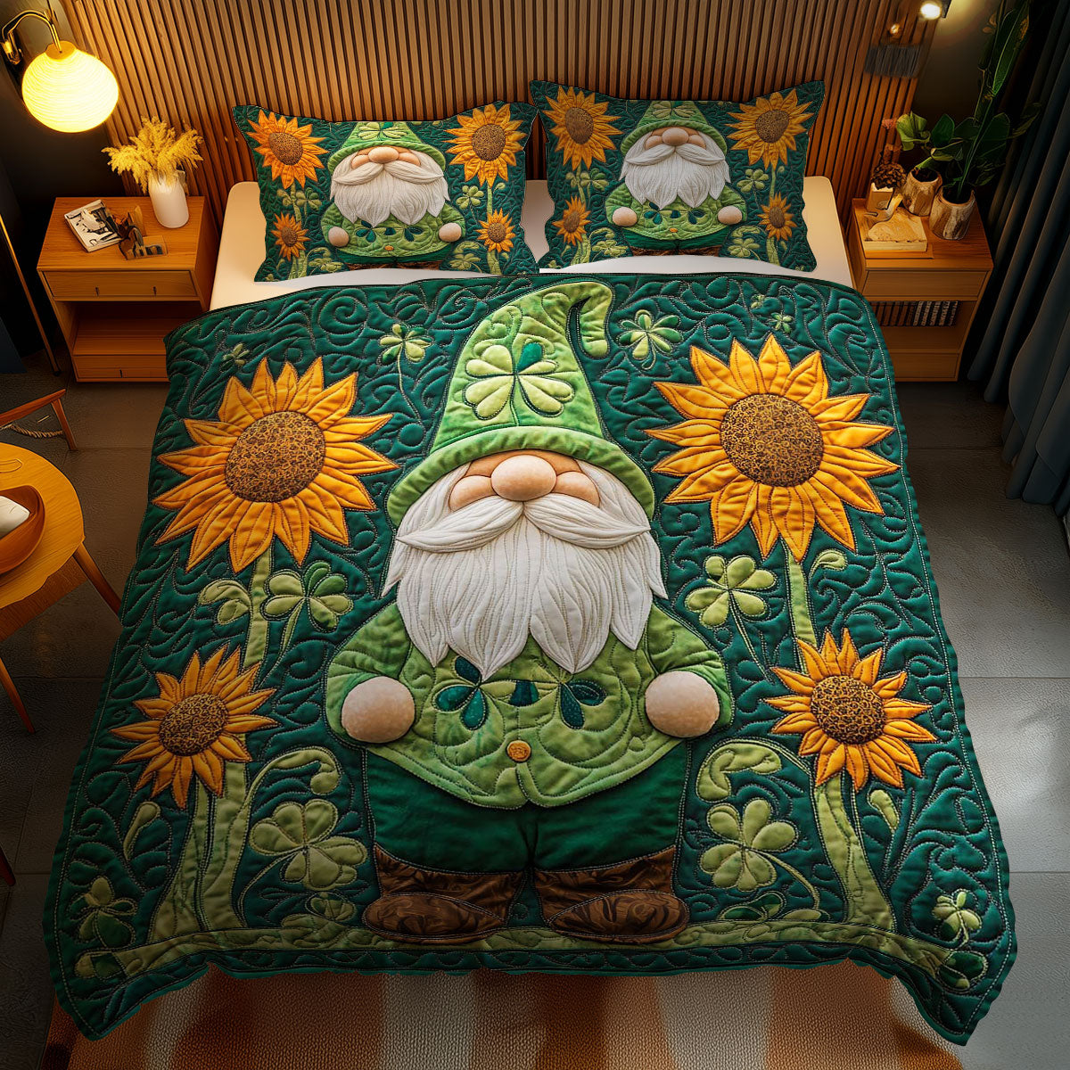 Lucky Gnome And Sunflowers WN3112065CL Duvet Cover Set