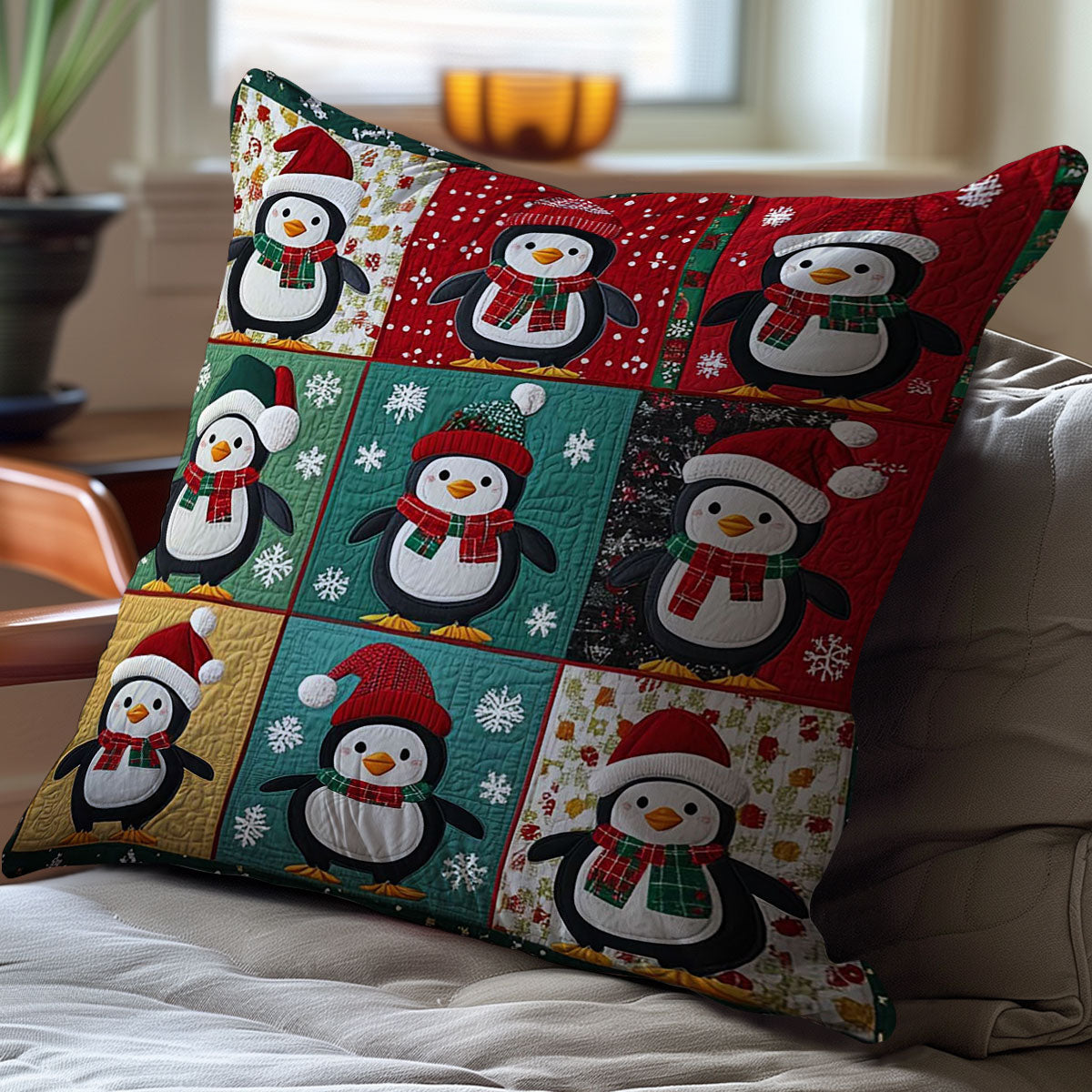 Christmas Penguin WJ3009032CL Quilt Pillow Case