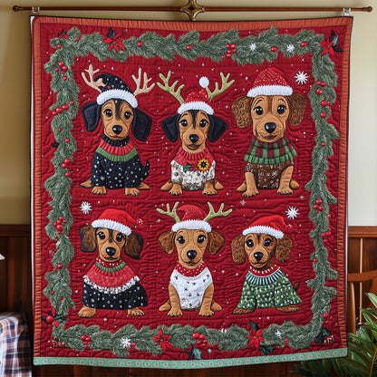 Dachshund Reindeer Christmas WP0310034CL Quilt