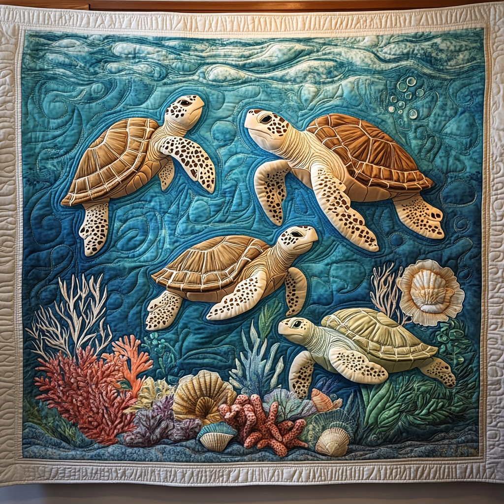 Colorful Sea Turtle WG1301032CL Quilt
