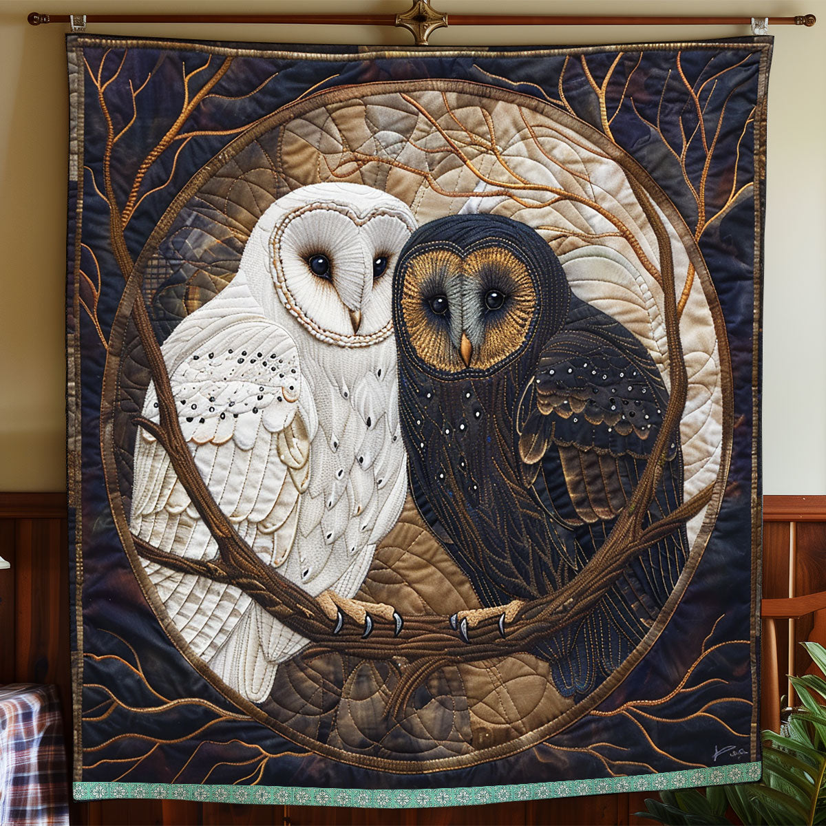 Couple Contrast Owl WP0609011CL Quilt