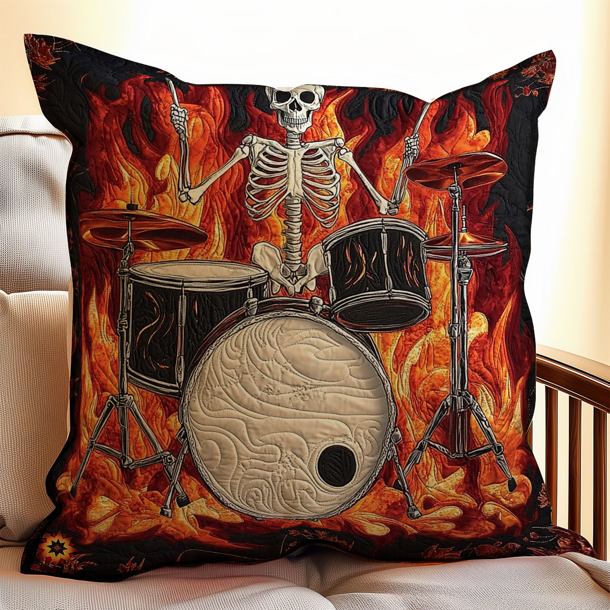 Skeleton Drum WY0412123CL Quilt Pillow Case