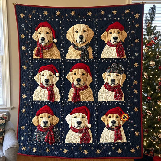 Golden Retriever Santa Christmas WP0910011CL Quilt