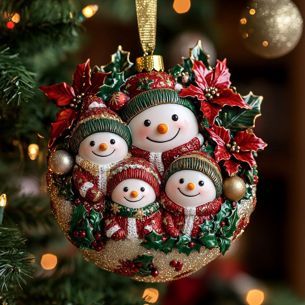 Snowman Family CW2411133CL Christmas Ornament
