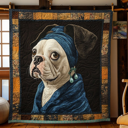 Bulldog with A Pearl Earring WN2509029CL Quilt