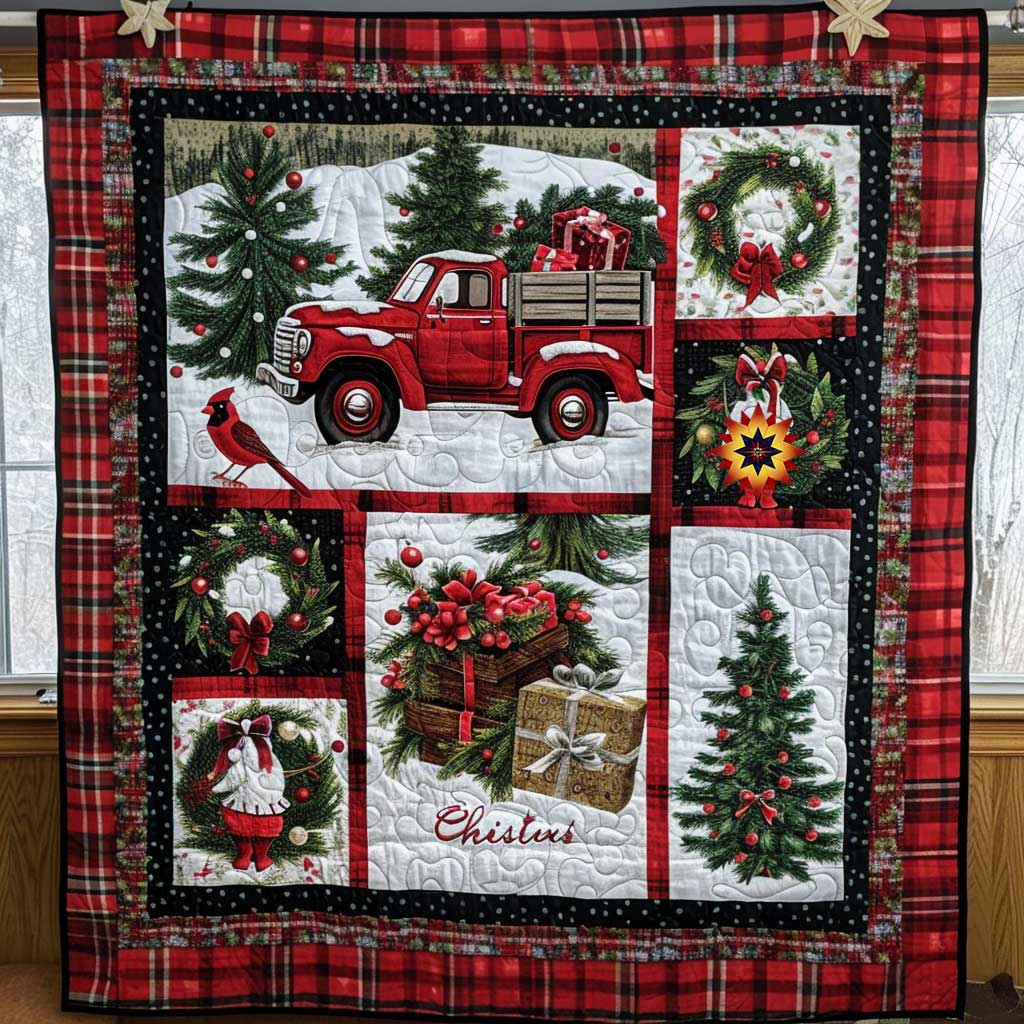 Festive Red Truck WN1410035CL Quilt