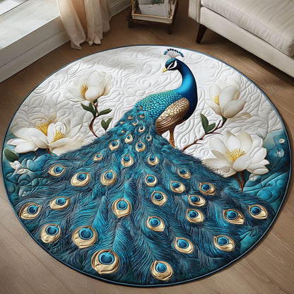 Feathered Peacock Grace WY1703074CL Quilted Round Mat