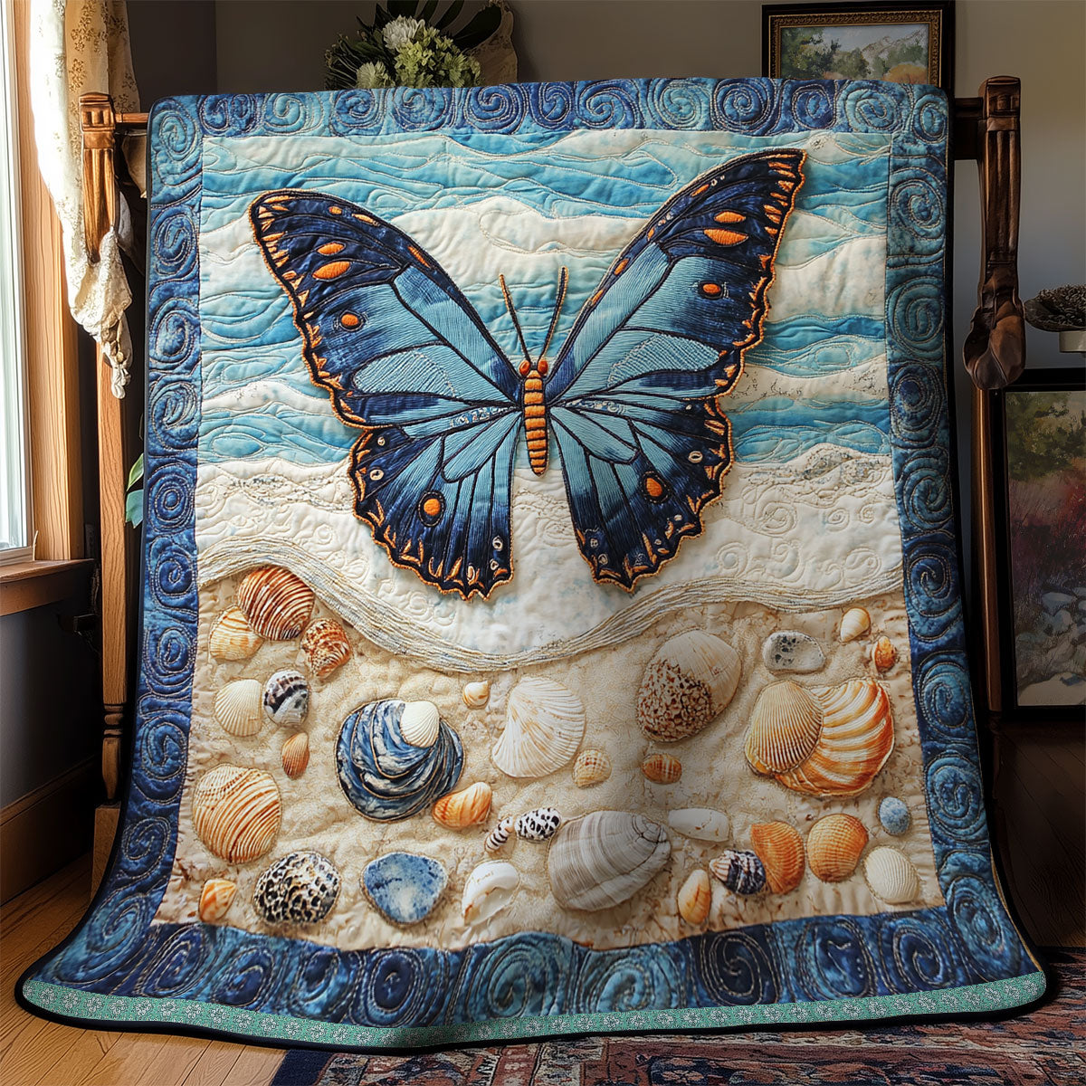 Blue Butterfly WX1112003CL Quilt